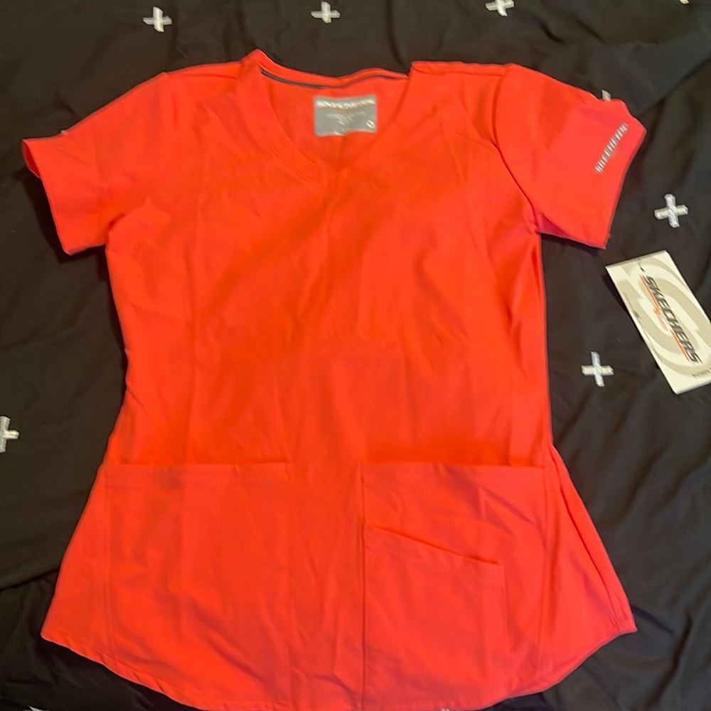 Women’s Hot Pink Skechers scrub top